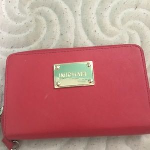 Red Michael kors wallet